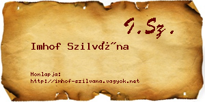 Imhof Szilvána névjegykártya